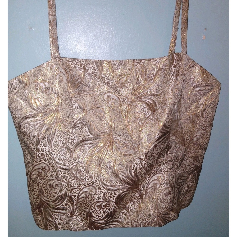 R&M Richards Embroidered Glitter Tank Cami Top Size 14P Party Holiday Cocktail